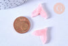 Pendentif acétate queue de poisson rose nacré 19mm, x5 (G4081)