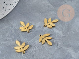 Pendentif acier 304 doré inoxydable feuille laurier 18mm, x1 (G4543)