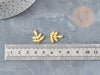 Pendentif acier 304 doré inoxydable feuille laurier 18mm, x1 G4543