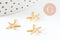 Pendentif acier 304 inoxydable doré étoile de mer 17mm, x1 (G9668)