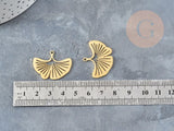 Pendentif acier 304 inoxydable doré feuille gingko 23mm, x1 (G6129)
