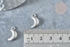 Pendentif acier inoxydable argenté lune 16mm, x 5 (G7508)