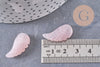 Pendentif aile Quartz Rose, pendentif en pierre naturelle, quartz rose naturel pour création bijoux pierre,24.5mm, x1 (G3203)