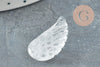 Pendentif aile cristal de roche, pendentif en pierre naturelle, quartz naturel,24.5mm, x1 (G3629)