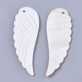 Pendentif aile nacre blanche naturelle 49mm, x1 (G3875)
