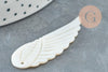 Pendentif aile nacre blanche naturelle,bijou nacre,pendentif aile ange nacre,coquillage blanc, 49mm, x1 G3875