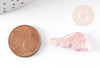 Pendentif aile verre violet rose or 24.5mm ,pendentif verre pour création bijoux, x10 (G5833)