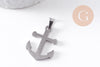 Pendentif ancre acier 304 inoxydable platine 27mm, x1 (G10377)