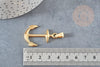 Pendentif ancre acier doré 14k, fourniture bijoux,acier doré inoxydable ,pendentif bijoux sans nickel,37.5mm, x1 (G4522)