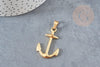 Pendentif ancre acier doré 14k, fourniture bijoux,acier doré inoxydable ,pendentif bijoux sans nickel,37.5mm, x1 (G4522)