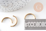 Pendentif arc demi-cercle U laiton brut, apprêt doré, sans nickel,médaille dorée,laiton brut, médaille carré,20mm,x 2-G1595