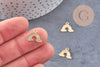 Pendentif arc-en-ciel laiton doré 18k 10.5mm,Pendentif doré pour création de bijoux, x1 (G5983)
