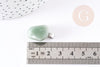 Pendentif aventurine verte roulé acier platine, pendentif pierre acier inoxydable, bijou pendentif pierre naturelle,15-35mm, x1 G4403