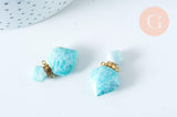 Pendentif bouteille parfum amazonite naturelle acier 304 inoxydable 27mm, x1 (G6388)