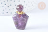 Pendentif bouteille parfum améthyste naturelle 37.5mm, x1 (G3213)