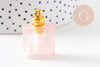 Pendentif bouteille parfum quartz rose naturel 33mm, x1 (G5187)