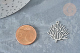 Pendentif branche de corail acier 201 inoxydable argenté 23.5mm, x1 (G8158)