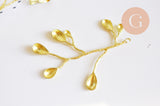 Pendentif branche feuille laiton 46mm,breloque laiton brut, bijou laiton,feuille dorée pour création bijoux, x1 (G6279)