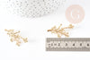 Pendentif branche feuille laiton doré 18K 37.5mm, x1 (G3566)