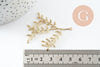 Pendentif branche feuille laiton laiton brut 48mm, x2 (G6584)