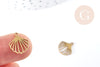 Pendentif breloque coquillage acier 304 doré inoxydable 13.5mm, x1 (G8620)