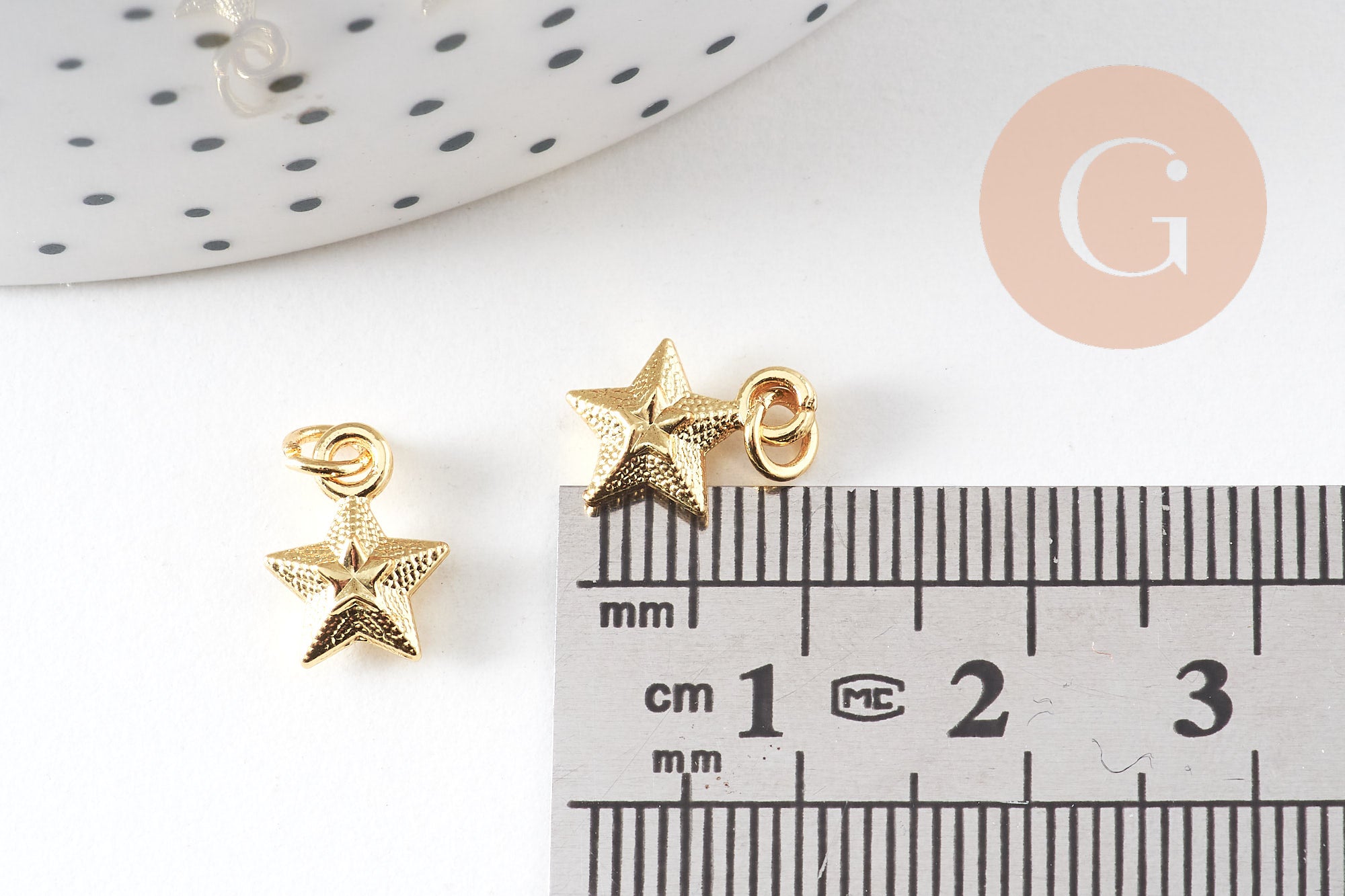 Pendentif breloque étoile zamac doré 11.5mm, x5 (G5593)