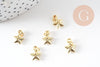 Pendentif breloque étoile zamac doré 11.5mm, x5 (G5593)