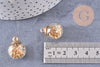 Pendentif bulle verre laiton et sable doré 21mm, médaillon transparent, création sautoir, pendentif vitrine, x1 (G1872)