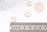 Pendentif cercle acier 304 inoxydable doré 10mm, x5 (G2895)