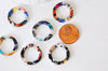 Pendentif cercle coloré acetate, fourniture bijoux, perle plastique,connecteur plastique,21.5mm, x2 ou x10 G2084