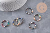 Pendentif cercle coloré acetate, perle plastique,connecteur plastique,21.5mm, x2 ou x10 (G2084)