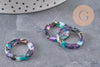 Pendentif cercle turquoise acetate 21.5mm, x10 (G1271)