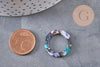 Pendentif cercle turquoise acetate 21.5mm, x10 (G1271)