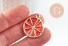 Pendentif citron agrume en zamac doré orange 26.5mm, x2 (G3619)