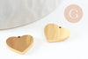 Pendentif coeur acier 201 inoxydable doré 13mm finition Miroir, x1 (G10182)