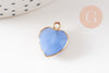 Pendentif coeur jade bleu facettes 17mm, x1 (G4042)