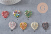 Murano glass millefiori heart pendant 27mm, x1 (G7143)