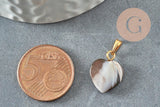 Pendentif coeur nacre noire naturelle doré,fourniture créative,pendentif coeur,coeur nacre,coquillage noir, 15mm, x1 ou x5 G0418