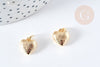 Pendentif coeur texturé laiton doré 18k 11mm, pendentif création bijoux doré, x1 G8775