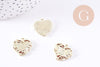 Pendentif coeur texturé zamac doré 17.5mm, x5 (G10698)