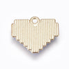Pendentif coeur zamac doré émail blanc nacré,15x18mm, x1 (G8897)