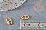 Pendentif connecteur boucle acier 304 inoxydable doré 17mm, x2 (G4011)