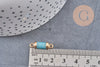 Pendentif connecteur jade bleu tube fer doré 20mm, pendentif bijoux pierre, x1 (G1031)