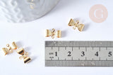 Pendentif connecteur noeud acier doré 12mm, breloque doré, acier inoxydable doré, pendentif sans nickel, x10 G6061