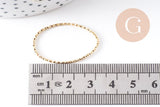 Pendentif connecteur ovale acier 304 inoxydable doré 18K texturé 31mm, x2 (G10408)