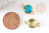 Pendentif connecteur pierres acier inoxydable doré 19mm x1 (G7286)