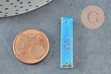 Pendentif connecteur rectangle verre transparent irisé,pendentif verre, 30mm, x2 (G4144)