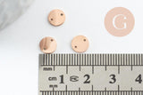 Pendentif connecteur rond acier 304 inoxydable or rose PVD 7mm, x1 (G9584)