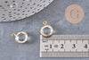 Pendentif connecteur rond laiton brut Cristal transparent,création bijou cristal et or,15mm, x1 G4408