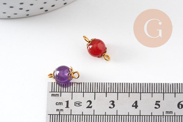 Pendentif connecteur rond pendentif création bijoux pierre naturelle,16mm,x 10 (G4503)